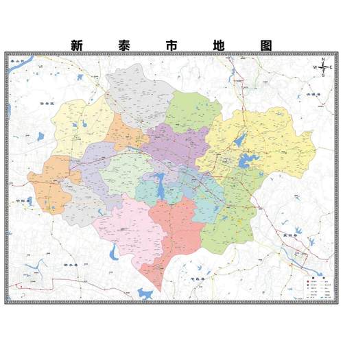 新泰市区及乡镇街道分布地图（120x90cm相纸材质）——办公室贴图与房产参考指南