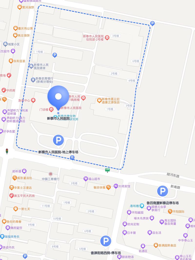 参考新泰市人民医院平面图新泰城区人民医院地图新泰市区交通地图 市